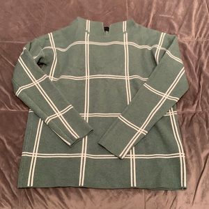 Green Plaid Sweater with Hood